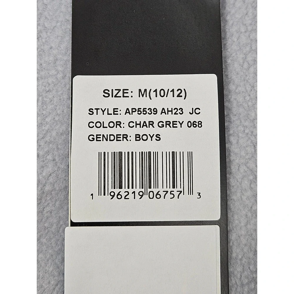 Adidas Boy's Full Zip Hooded Jacket w/Pockets, Gray/Black, AP5539, Size MD, NEW